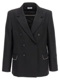 Black Notched Lapel Blazer 1