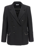 Black Notched Lapel Blazer 1