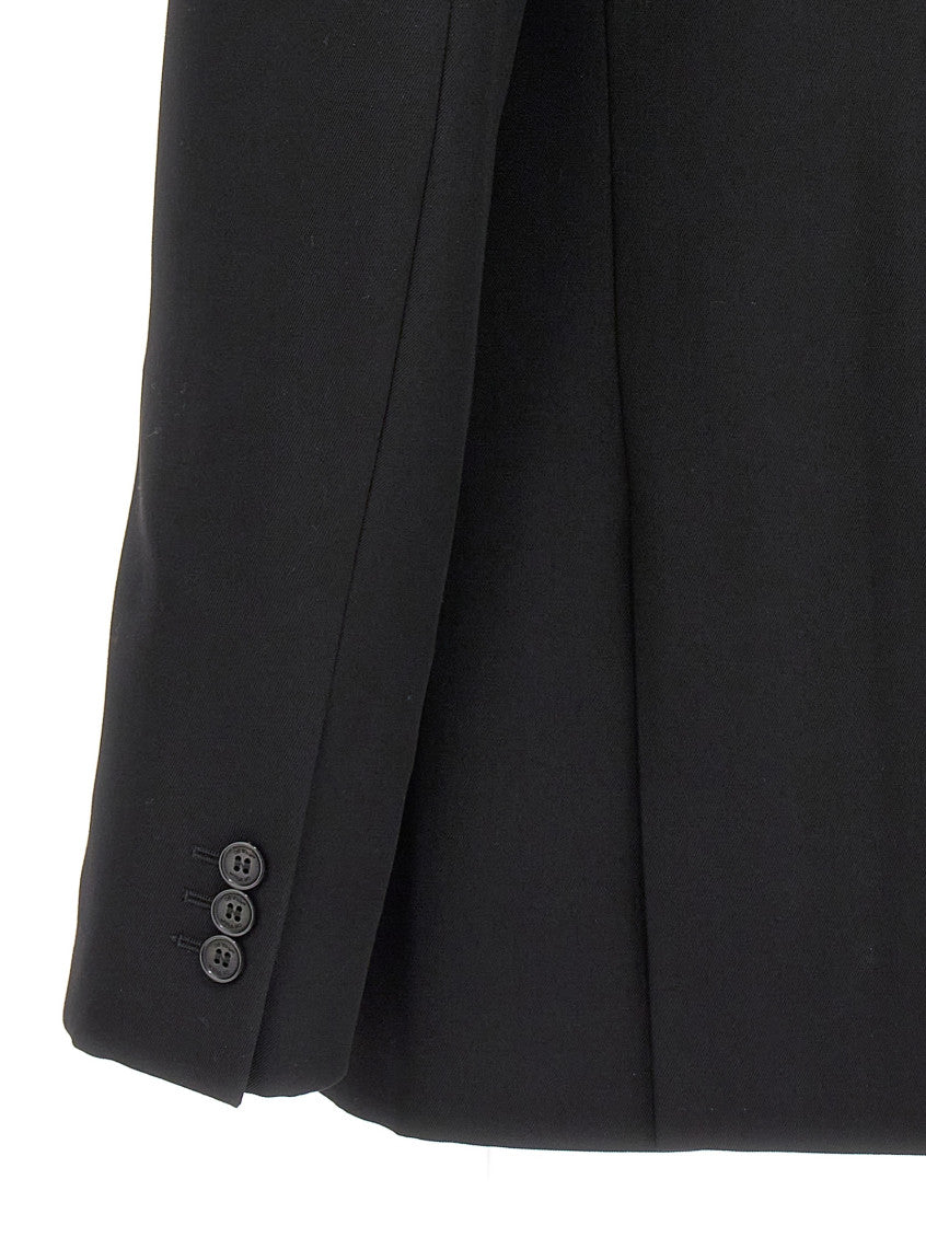 Black Notched Lapel Blazer 4