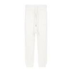 White Cotton 3D Diag Knit Pants 1