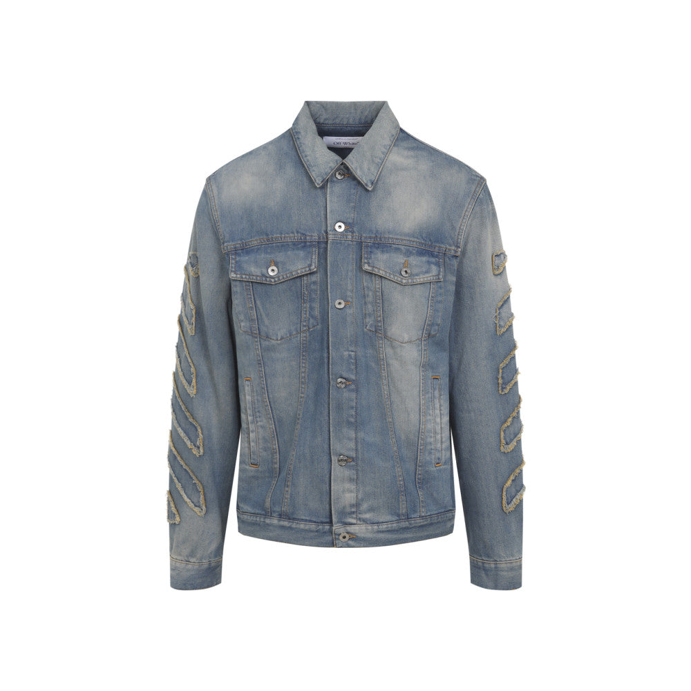 Blue Frayed Cotton Jacket 1
