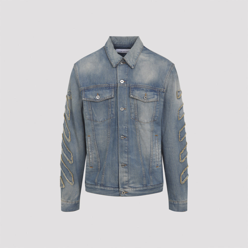 Blue Frayed Cotton Jacket 3