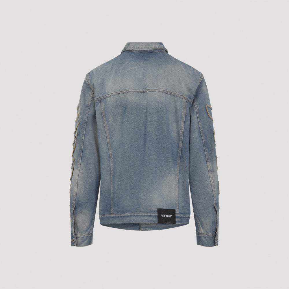 Blue Frayed Cotton Jacket 4