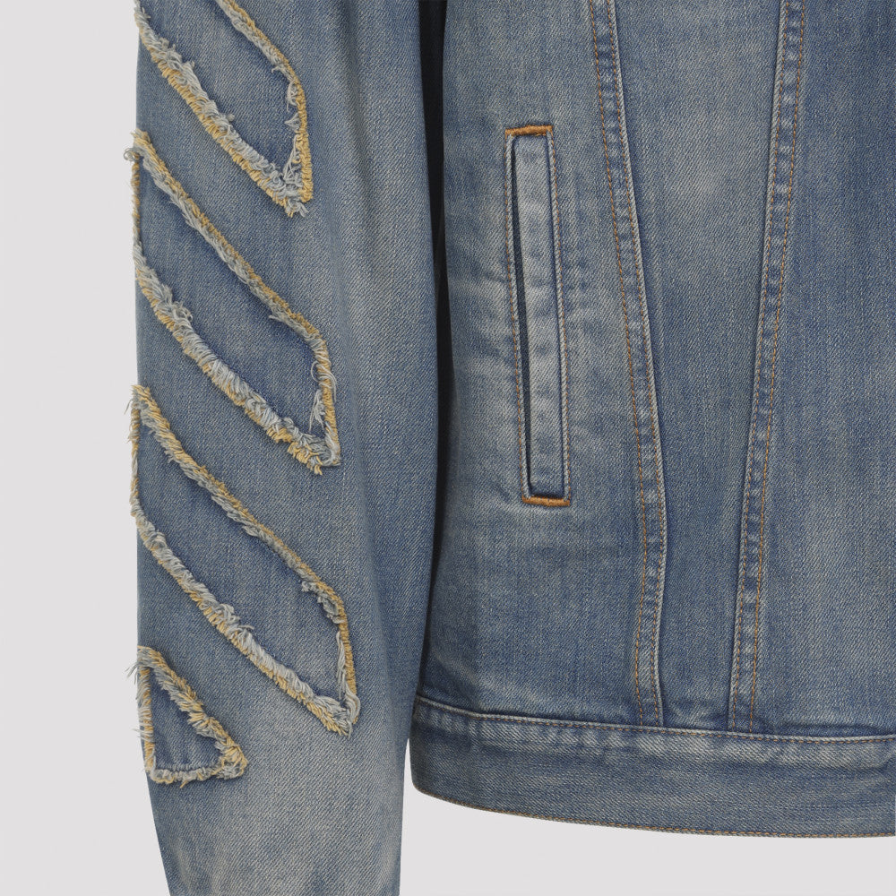 Blue Frayed Cotton Jacket 5
