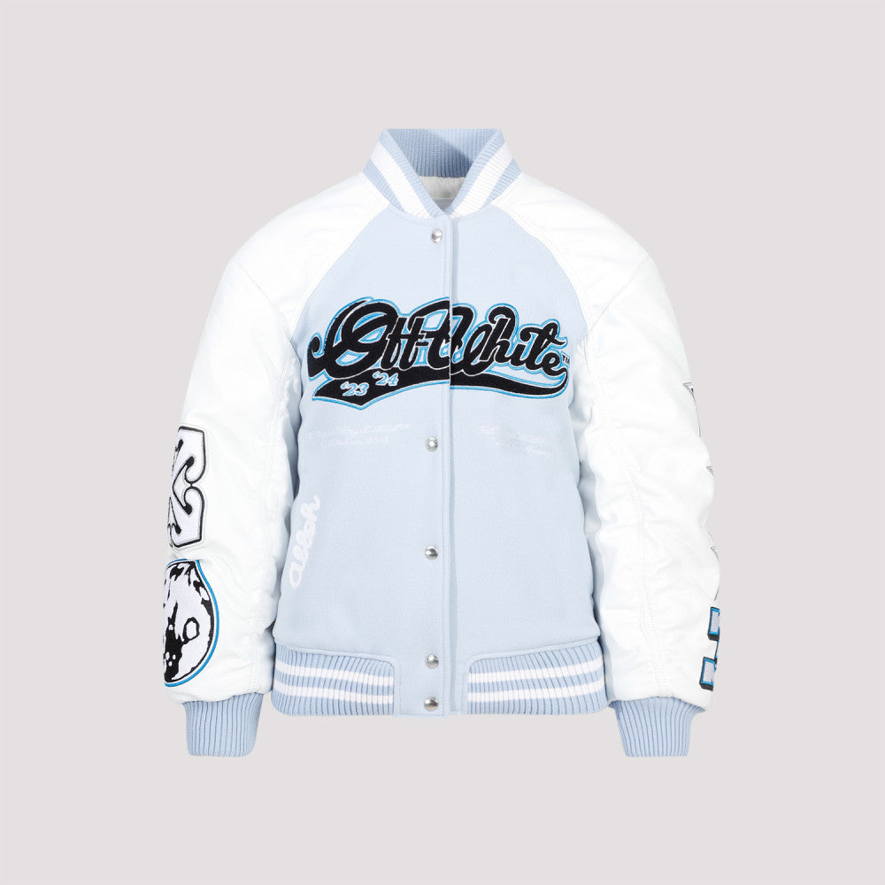 Light Blue Leather Moon Wheel Varsity 3