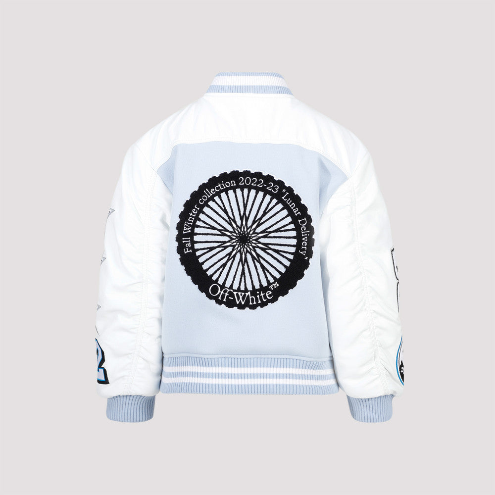 Light Blue Leather Moon Wheel Varsity 4