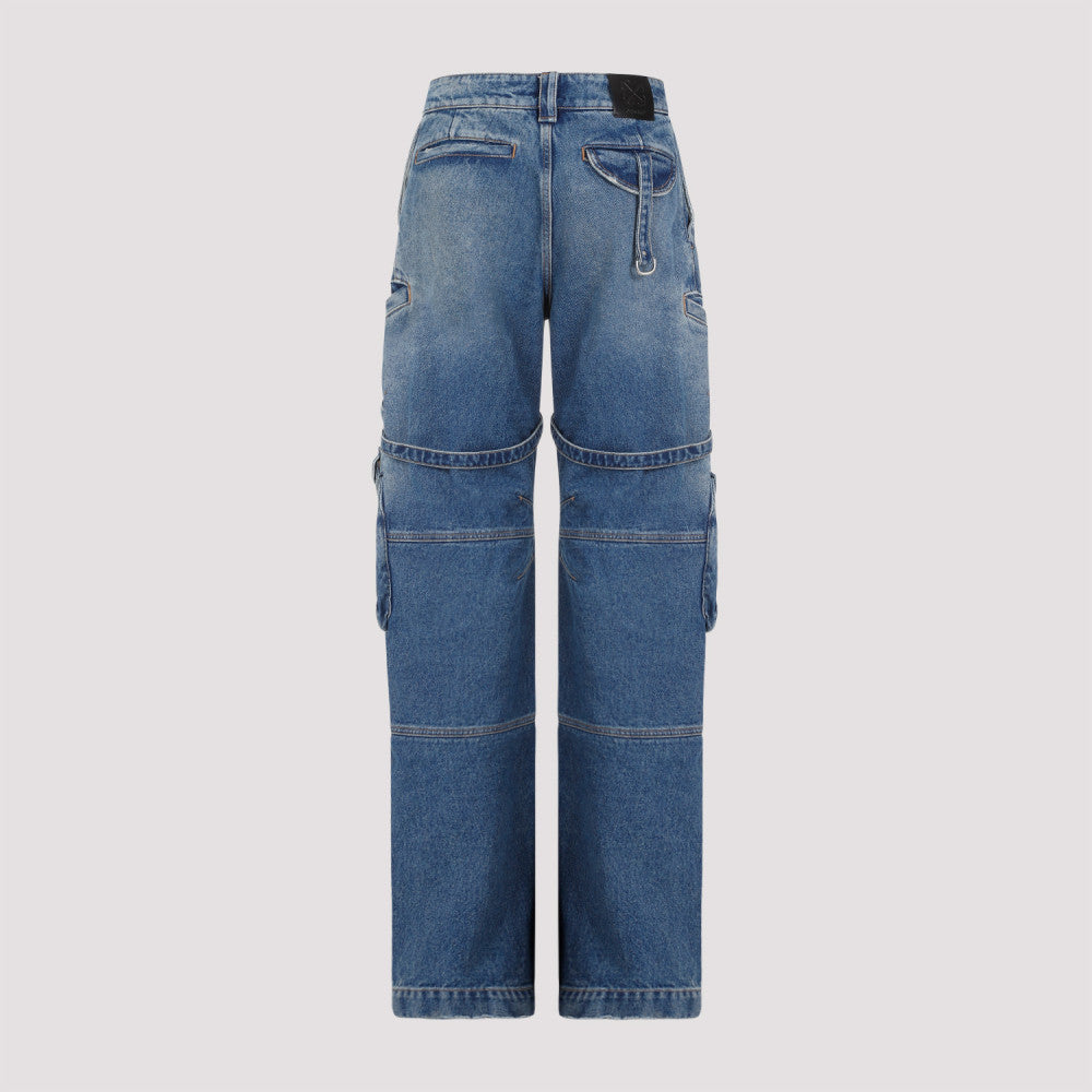 Vintage Blue Cotton Cargo Over Pants 4