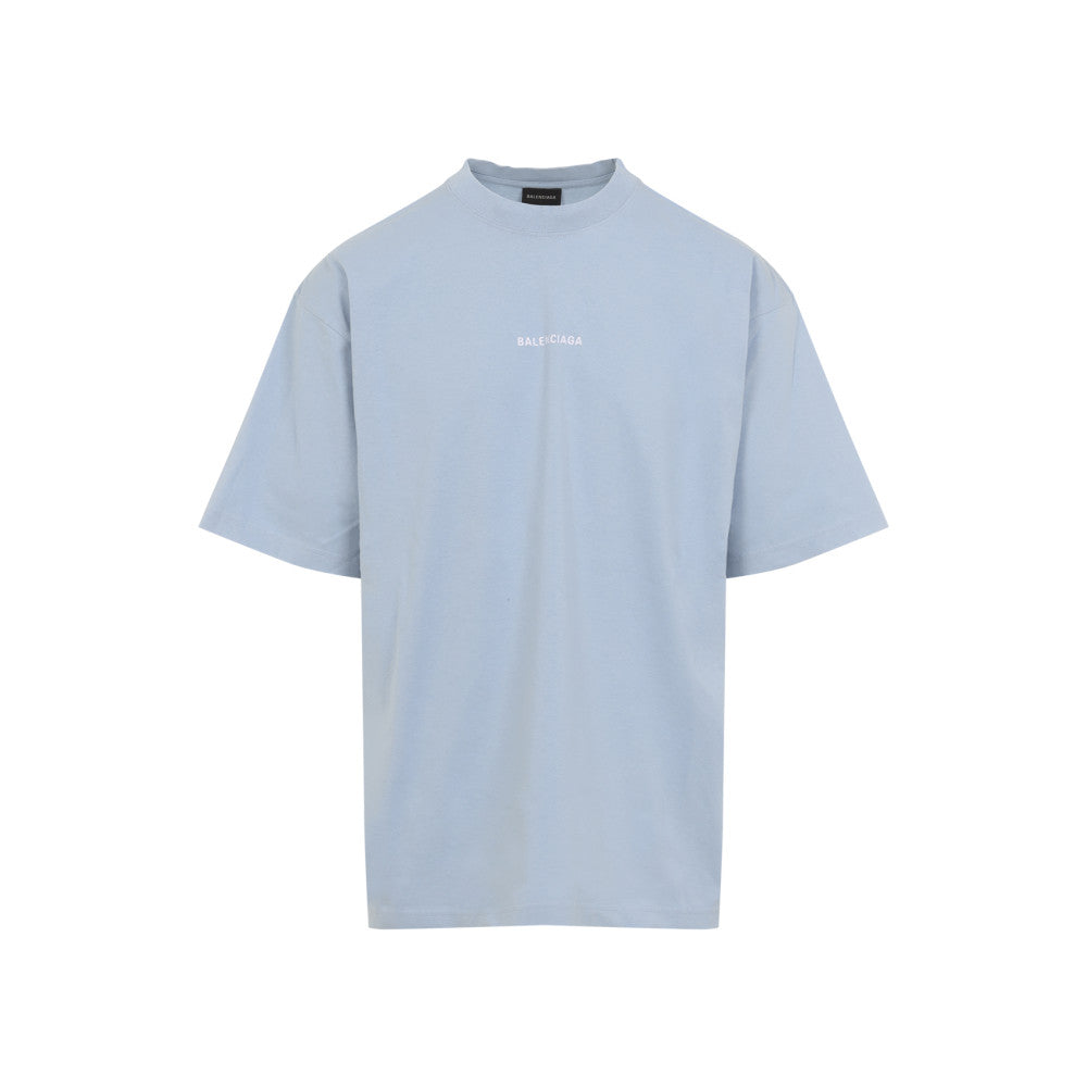 Light Blue Round Neck Logo T-Shirt 1