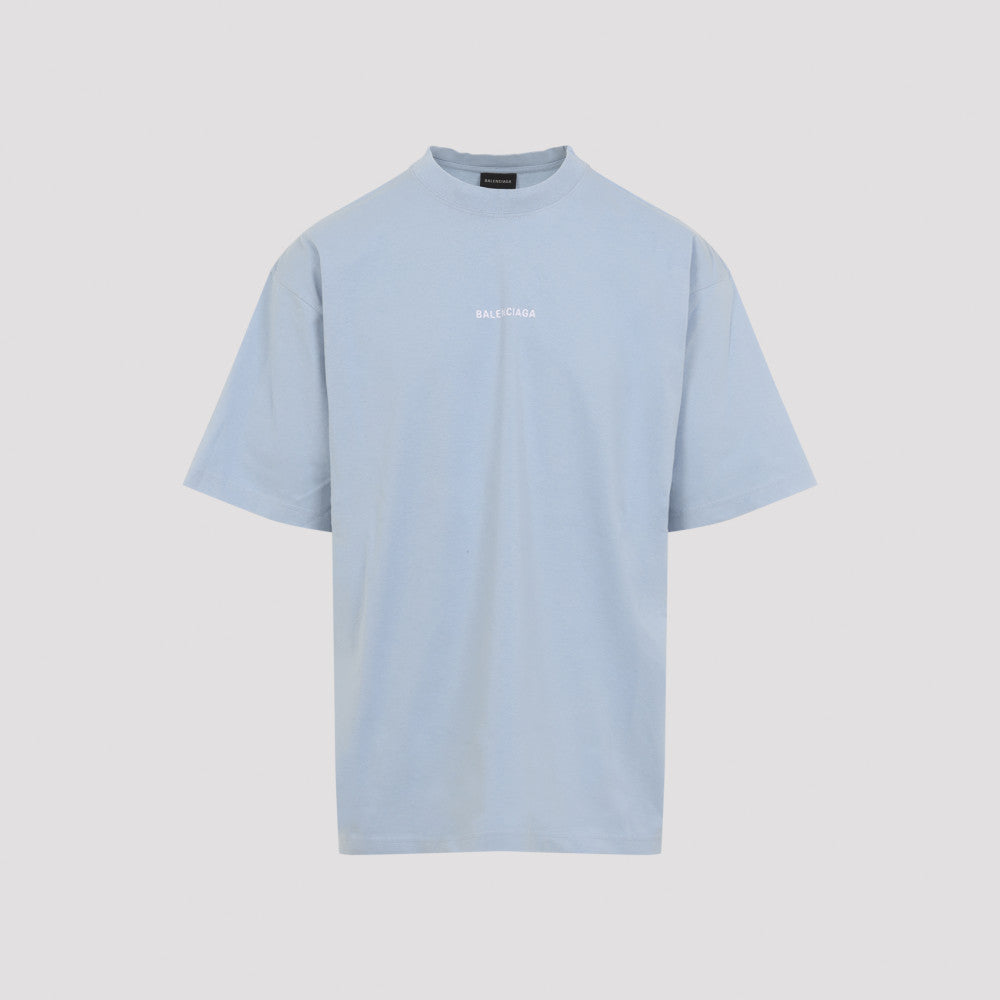 Light Blue Round Neck Logo T-Shirt 3