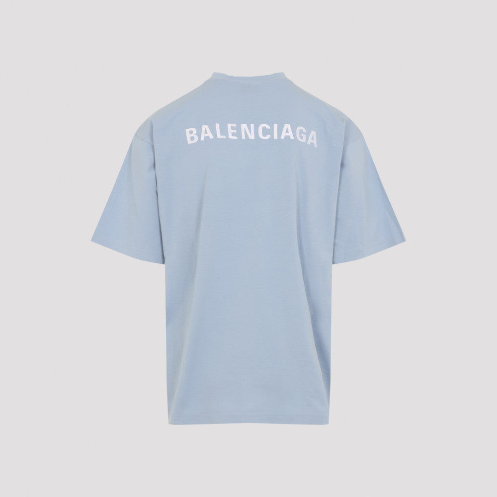Light Blue Round Neck Logo T-Shirt 4