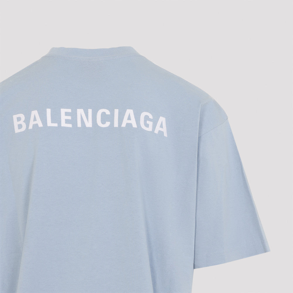 Light Blue Round Neck Logo T-Shirt 5