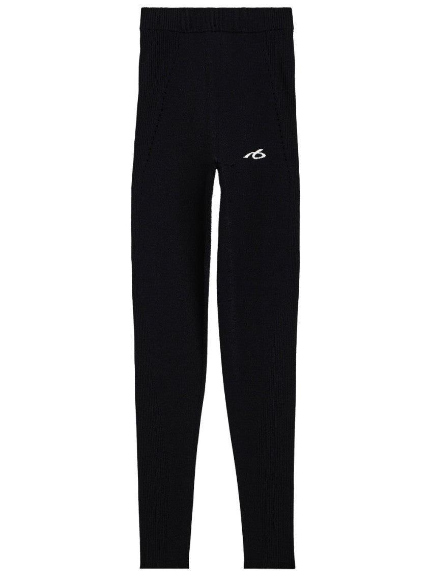 Black Viscose Logo Activewear 1