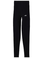 Black Viscose Logo Activewear 1