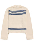 White Stripes Boat Neck Sweater 1
