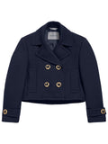 Navy Notched Lapel Trench Coat 1