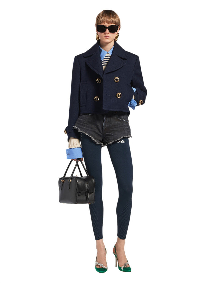 Navy Notched Lapel Trench Coat 2