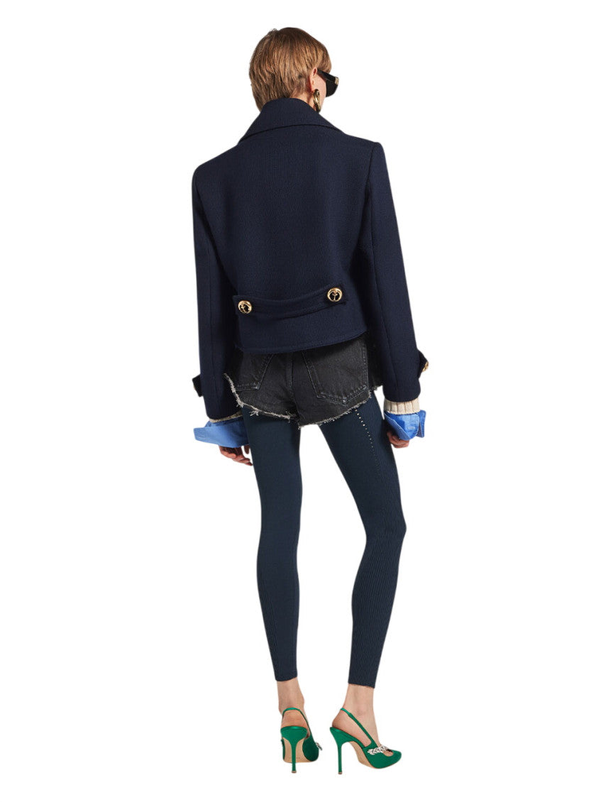 Navy Notched Lapel Trench Coat 3