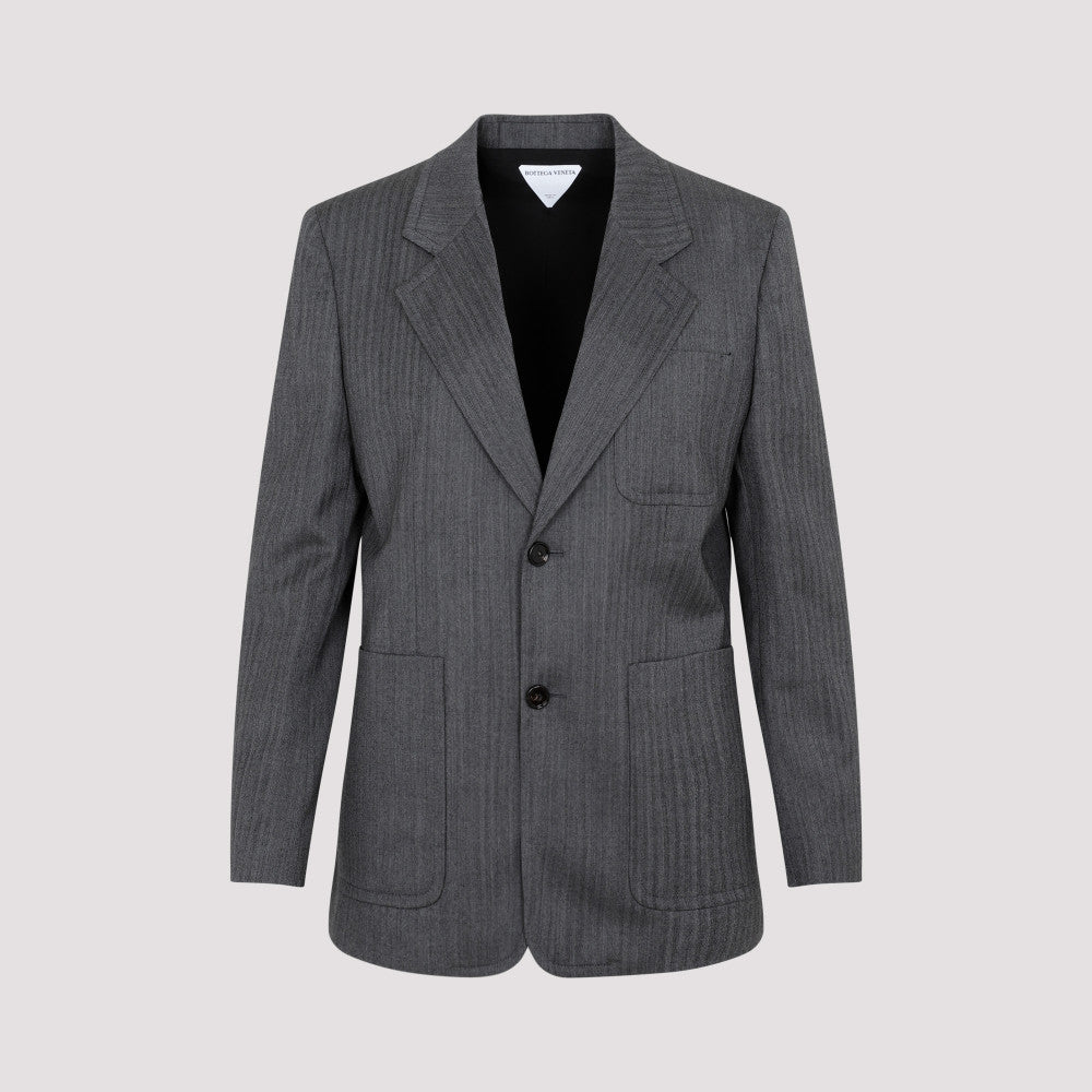 Grey Wool Chevron Jacket 2