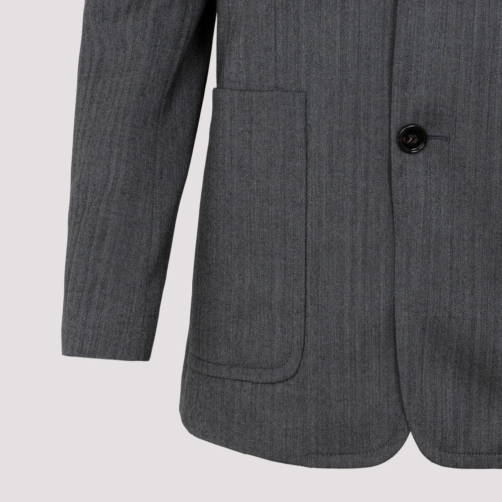 Grey Wool Chevron Jacket 5