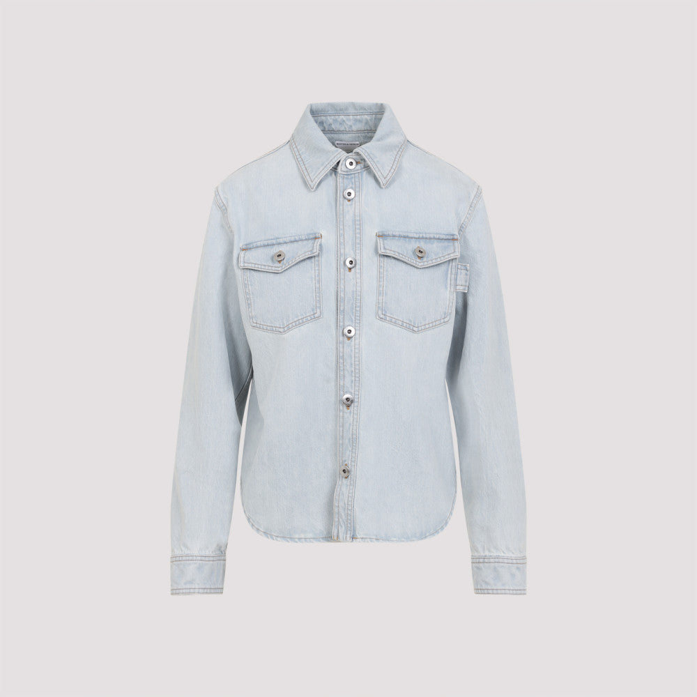 Light Blue Bleached Denim Shirt 2