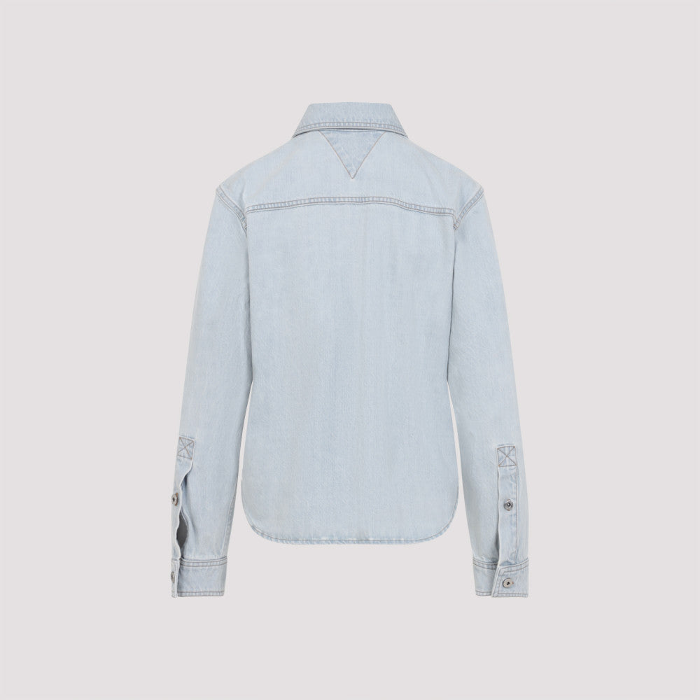 Light Blue Bleached Denim Shirt 4