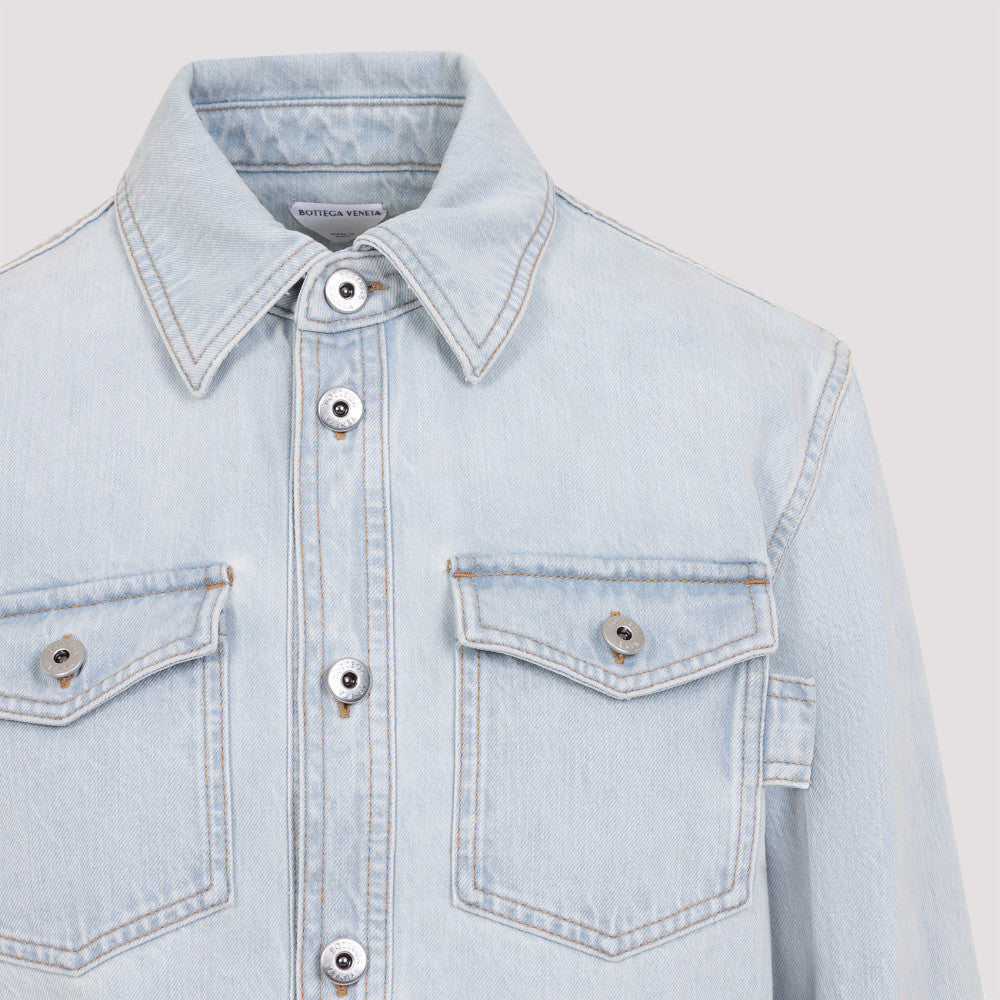 Light Blue Bleached Denim Shirt 5