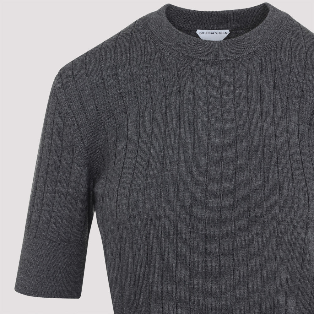 Grey Ribbed Knit Cropped Top 5