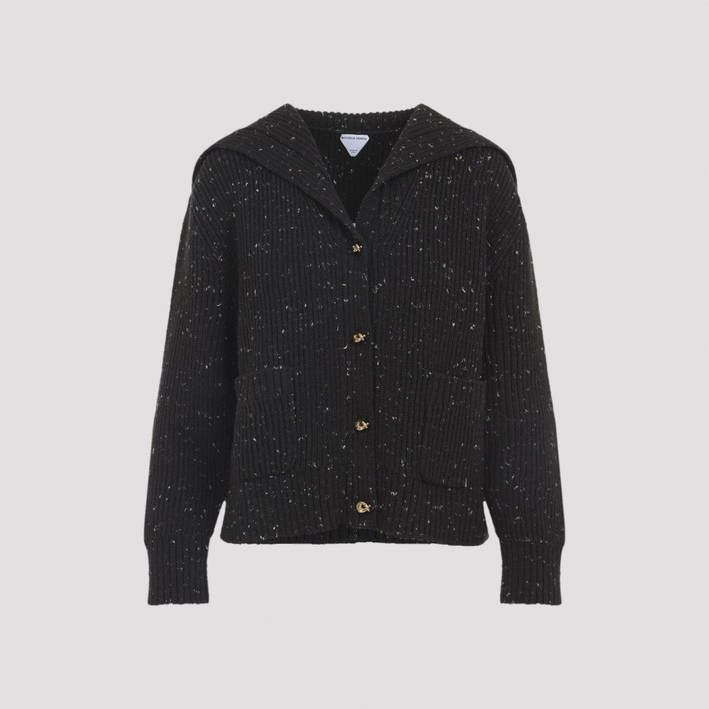 Dark Brown Wool English Rib Cardigan 2