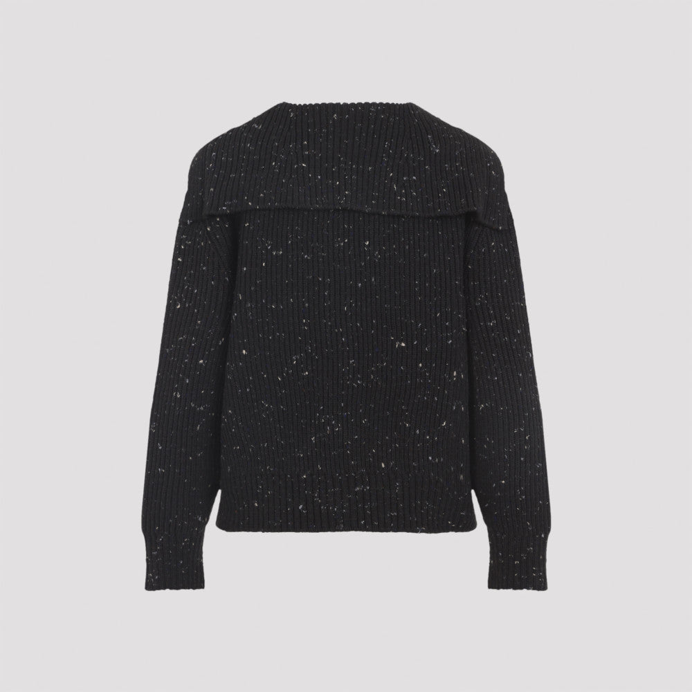 Dark Brown Wool English Rib Cardigan 4