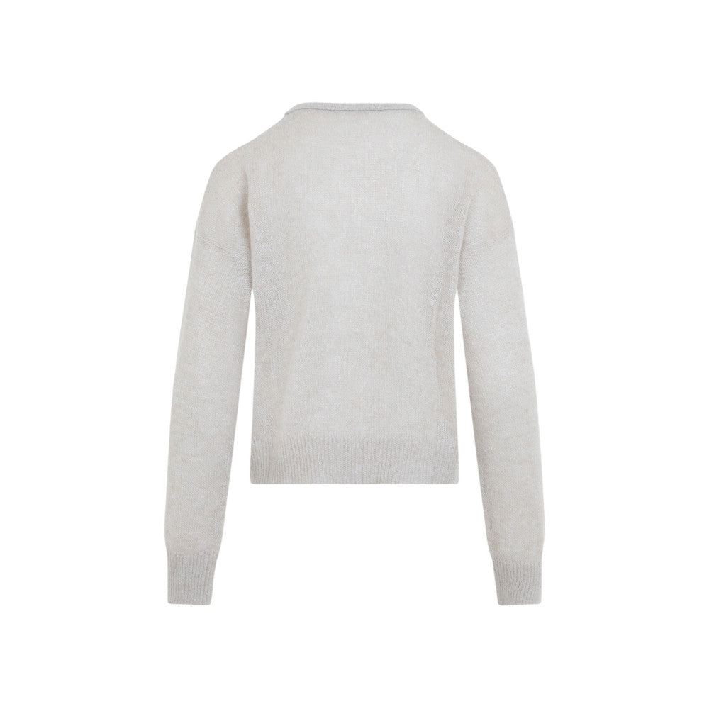 Ivory Knitted Crew Neck Sweater 2