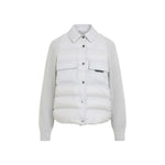 Grey Quilted Shirt Collar Jacket 1