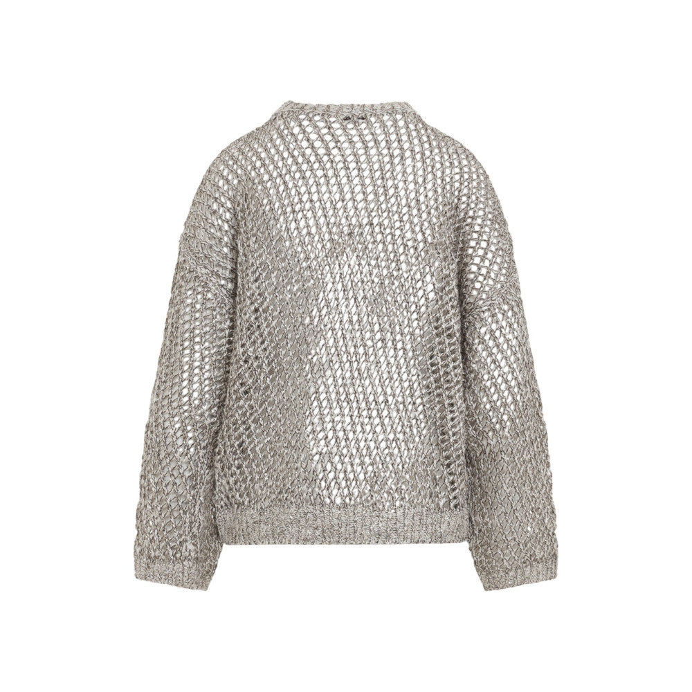Grey Knitted Crew Neck Sweater 2