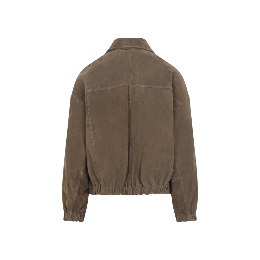 Brown Solid Suede Jacket 3