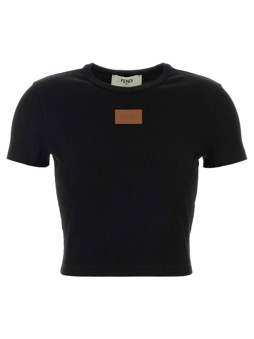 Black Logo Crew Neck Top 1