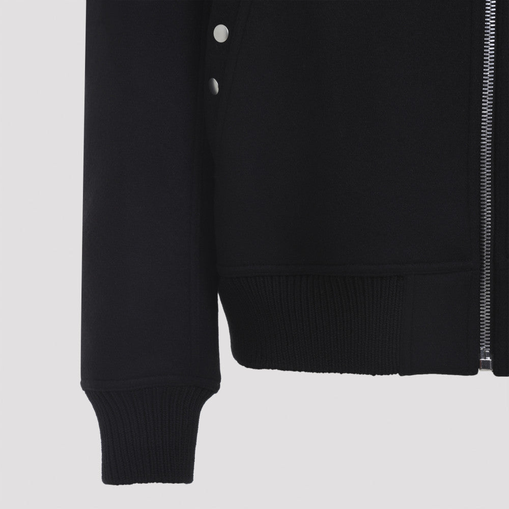 Black High Neck Wool Jacket 5