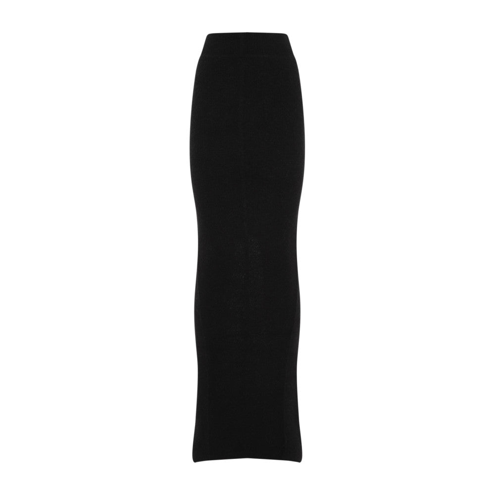 Black Alpaca Pillar Skirt 1
