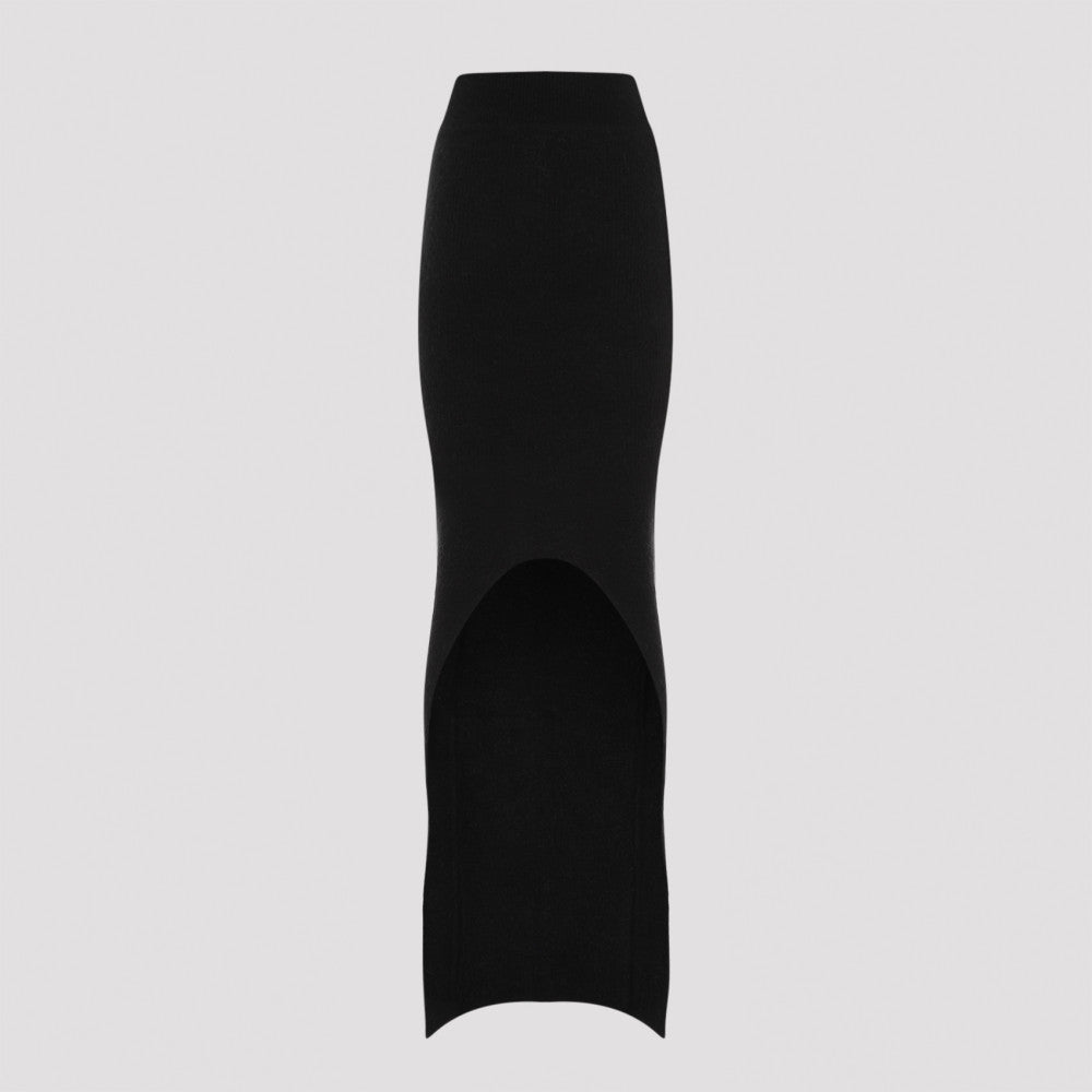 Black Alpaca Pillar Skirt 4