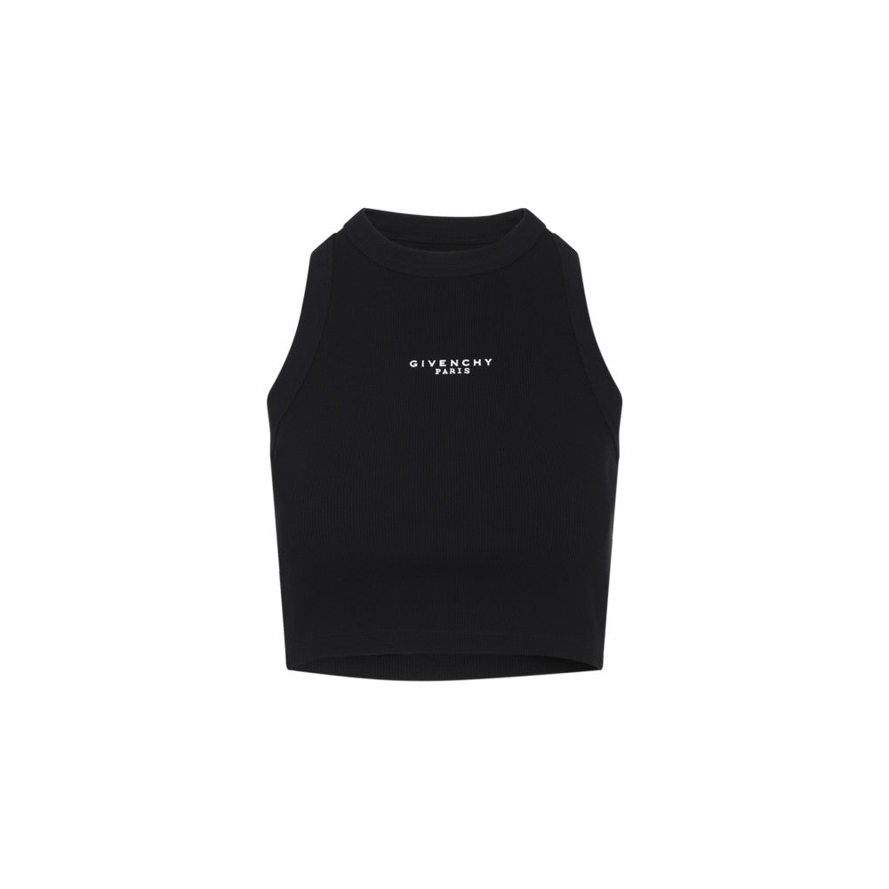 Black Logo Round Neck Top 1