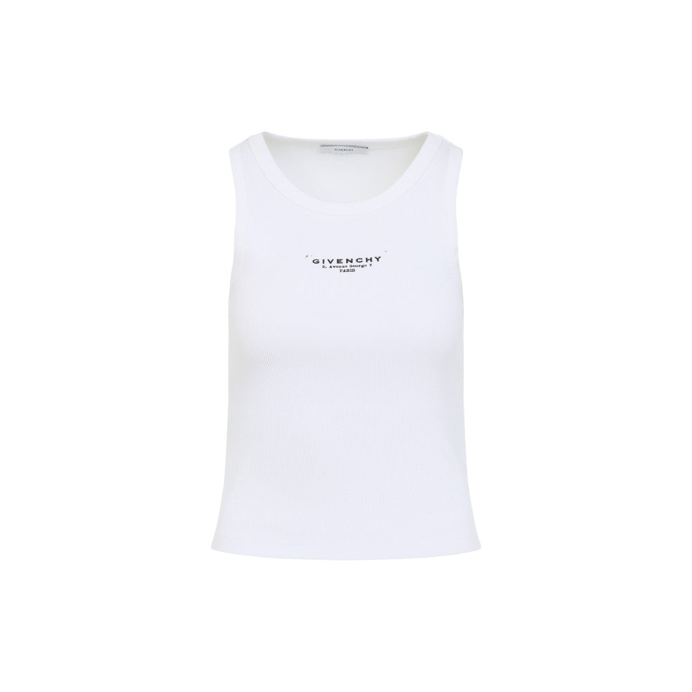 White Logo Sleeveless Top 1