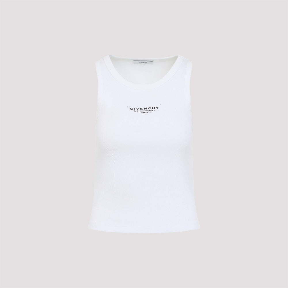 White Logo Sleeveless Top 2