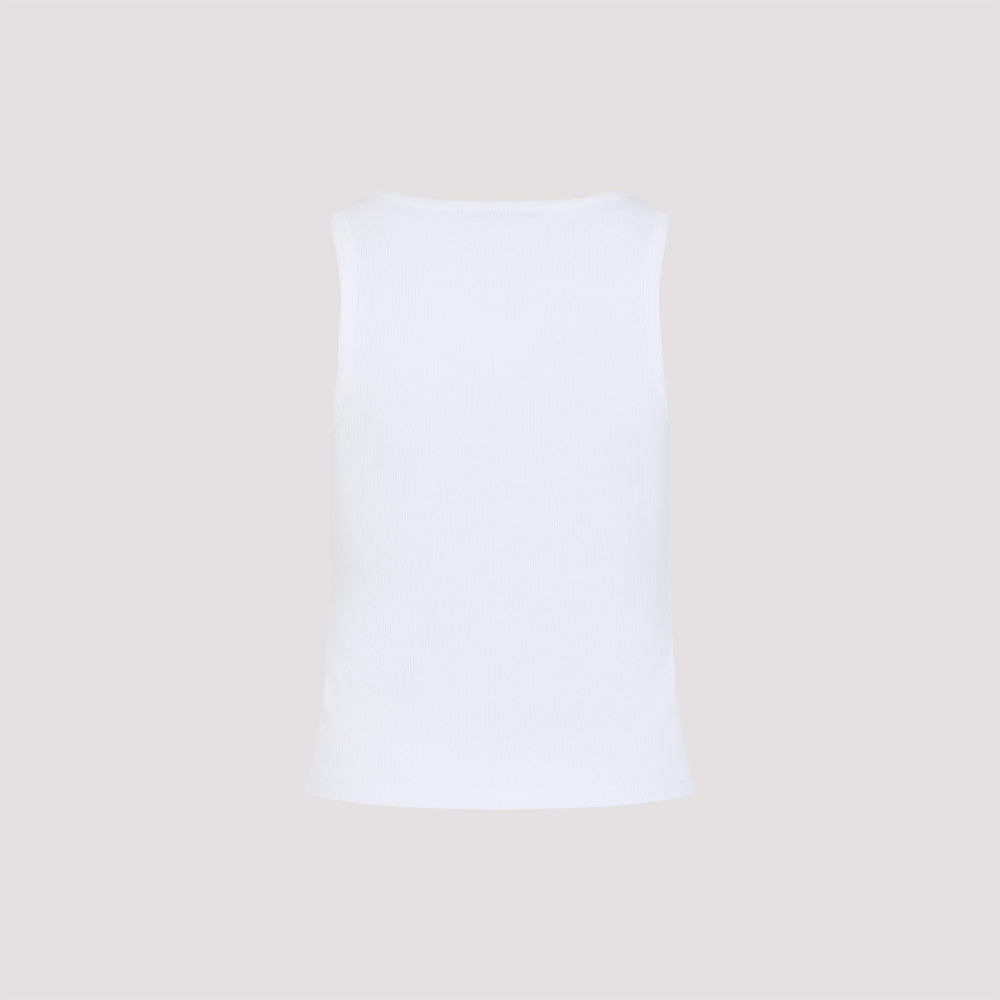 White Logo Sleeveless Top 4
