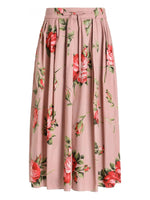 Pink Floral Midi Skirt 1