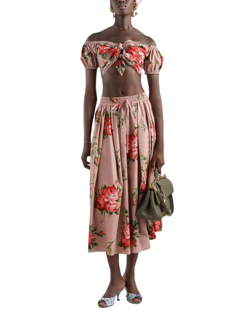 Pink Floral Midi Skirt 2