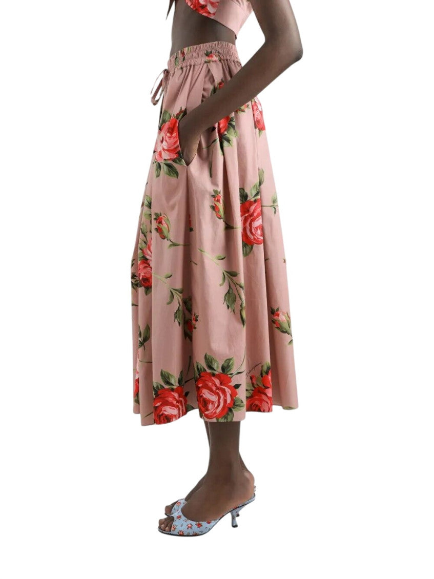 Pink Floral Midi Skirt 3