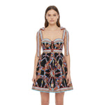 Multicolor Sweet Heart Neck Mini Dress 1