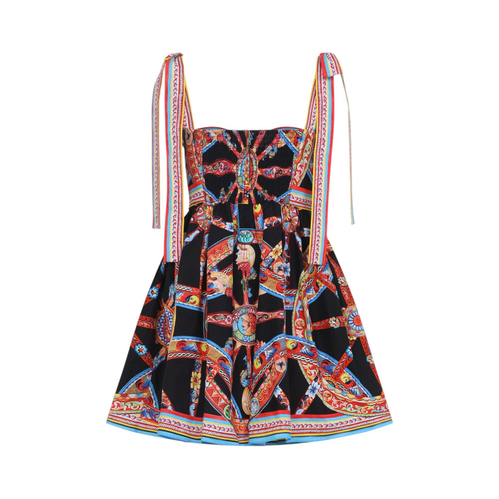 Multicolor Sweet Heart Neck Mini Dress 2