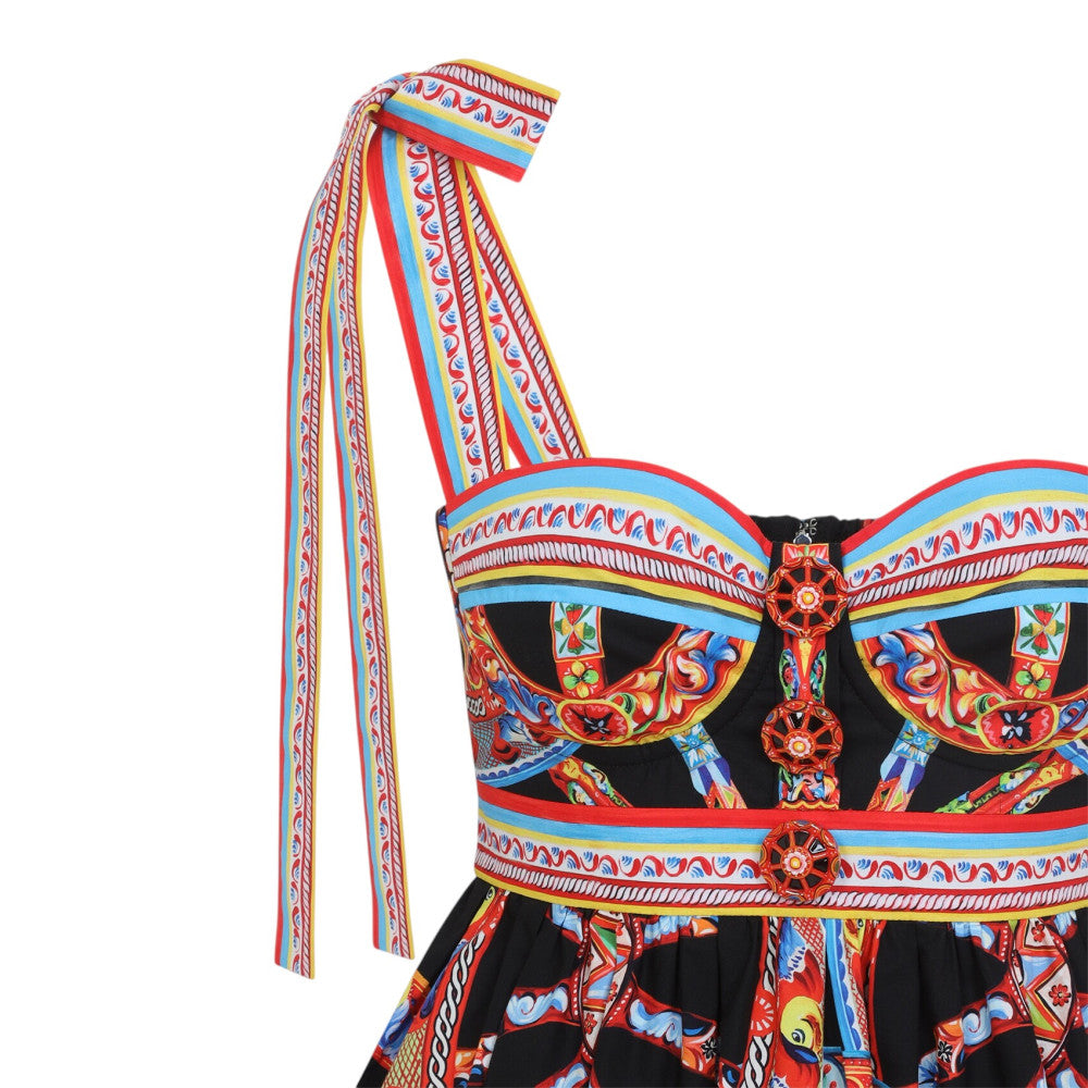 Multicolor Sweet Heart Neck Mini Dress 3