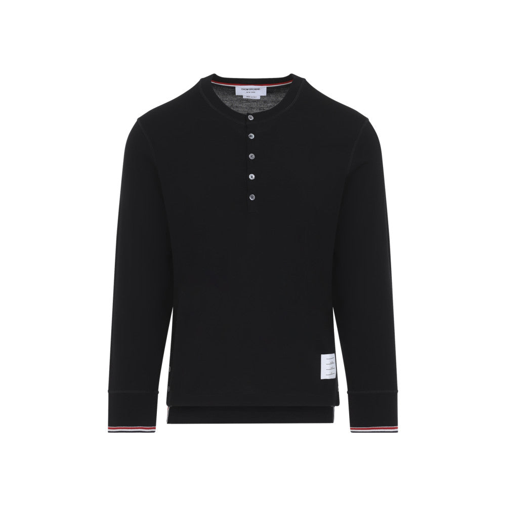 Black Full Sleeves Henley T-Shirt 1