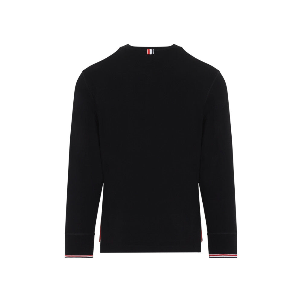 Black Full Sleeves Henley T-Shirt 2