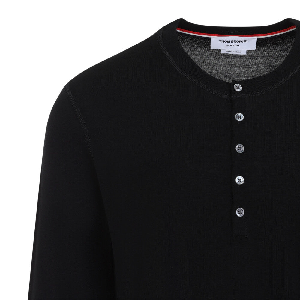 Black Full Sleeves Henley T-Shirt 3